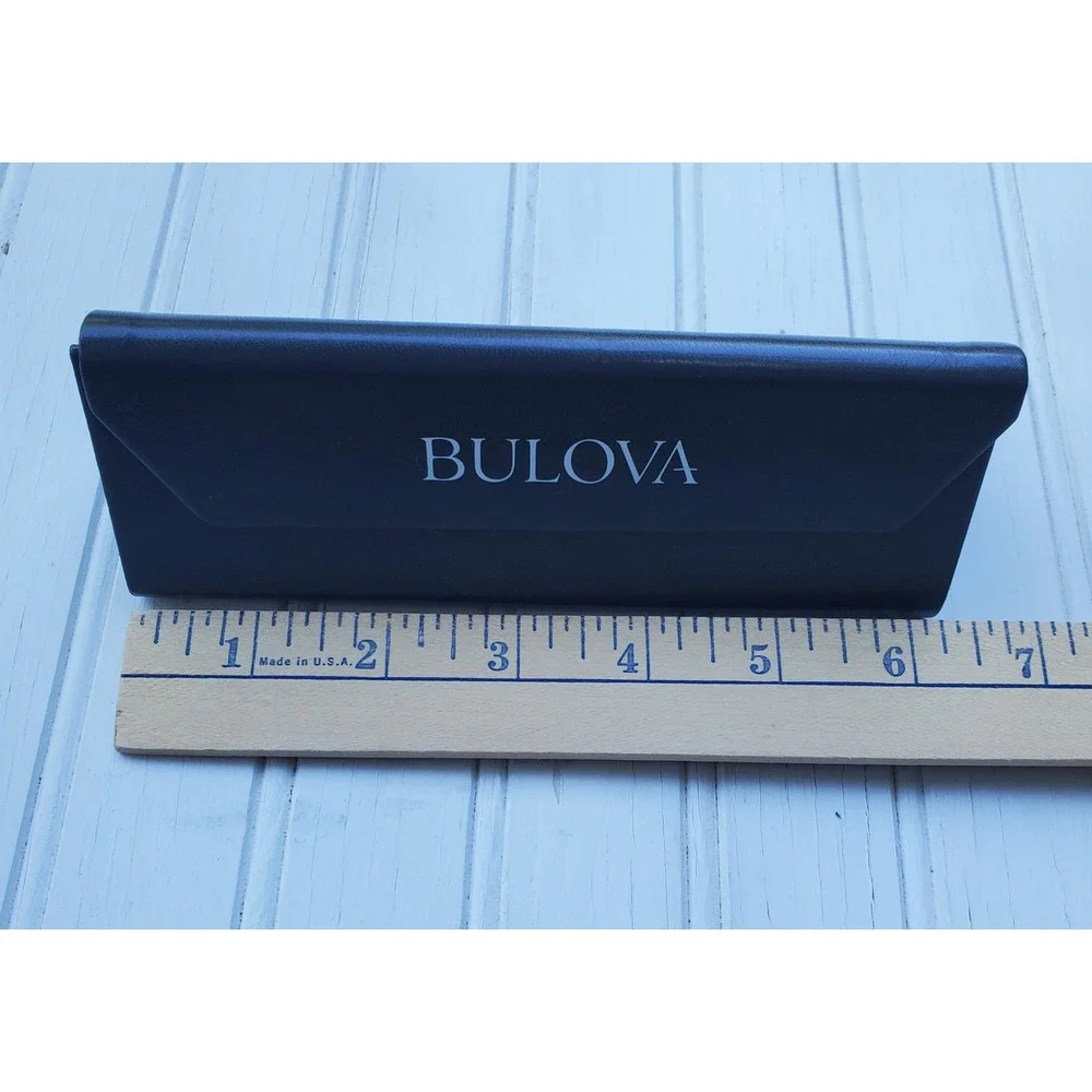 Bulova Dark Gray Magnetic Eyeglass Sunglass Case Hard Shell Protective Cover